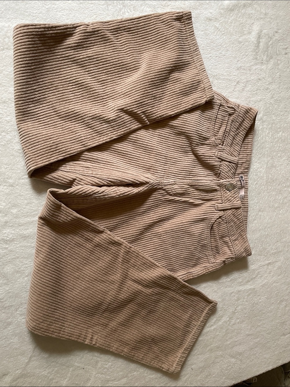 SO Goods for Life beige corduroy pants 7/28W high-rise, straight-leg - Picture 3 of 11